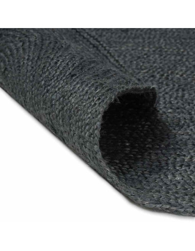 Tappeti per area Ovale Nero 122 x 183 cm Juta