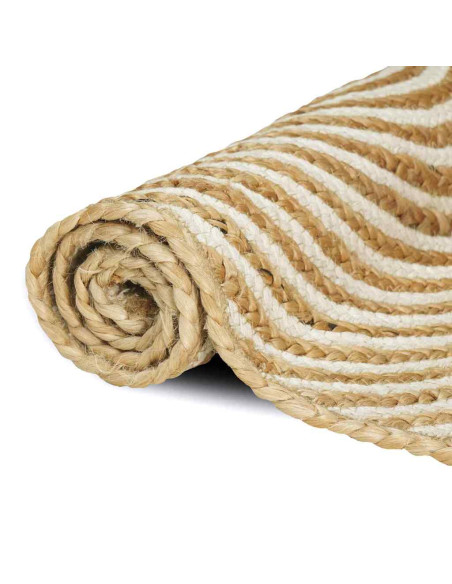 Tappeto Naturale e Bianco 60 x 110 cm Juta