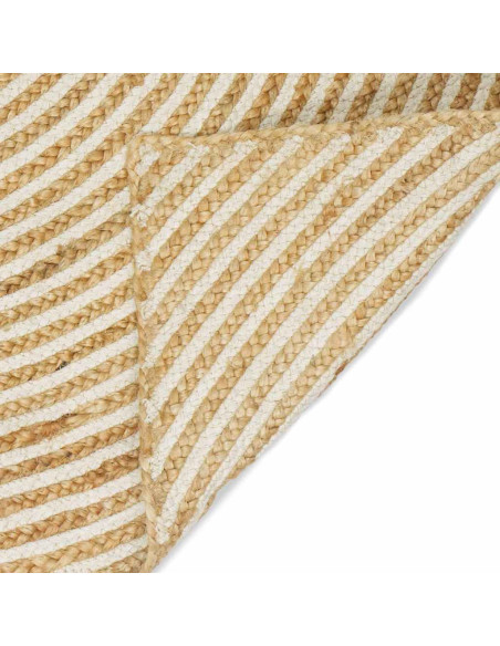 Tappeto Naturale e Bianco 60 x 110 cm Juta