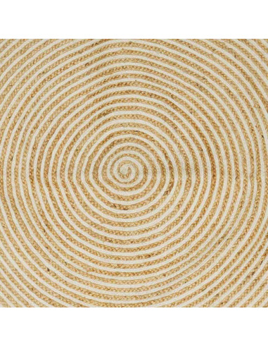 Tappeto Naturale e Bianco 80 x 200 cm Juta