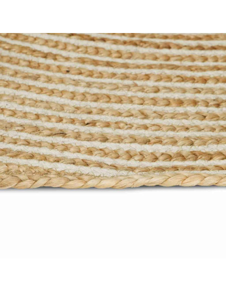 Tappeto Naturale e Bianco 80 x 250 cm Juta