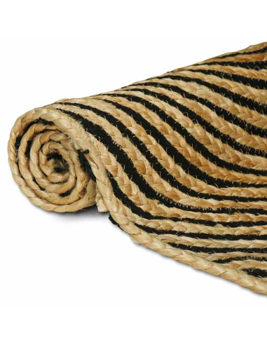 Tappeto Naturale e Nero 60 x 250 cm Juta