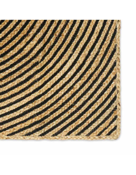 Tappeto Naturale e Nero 80 x 150 cm Juta