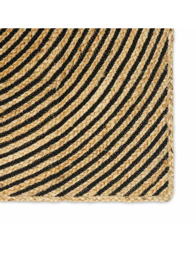 Tappeto Naturale e Nero 160 x 230 cm Juta