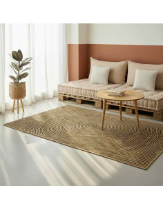 Tappeto Naturale e Nero 240 x 240 cm Juta 2