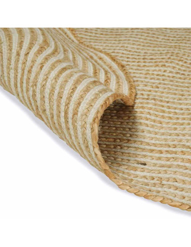 Tappeto Naturale e Bianco 152 x 245 cm Juta