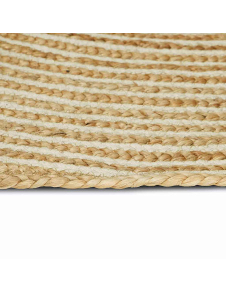 Tappeto Naturale e Bianco 205 x 305 cm Juta