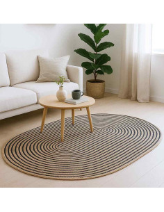 Tappeto Naturale e Nero 122 x 183 cm Juta 2