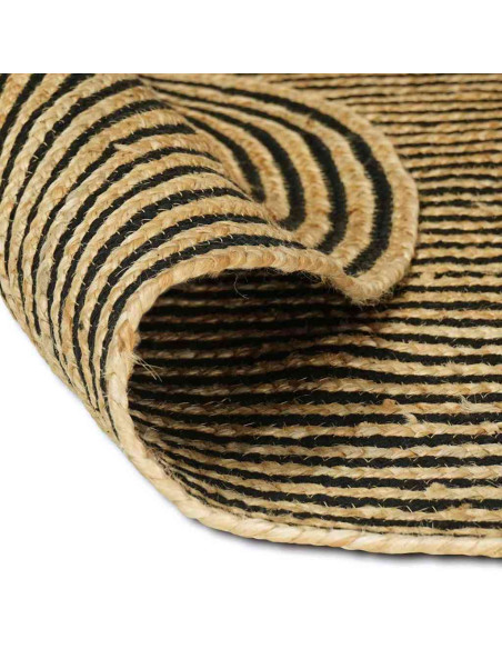 Tappeto Naturale e Nero 152 x 245 cm Juta