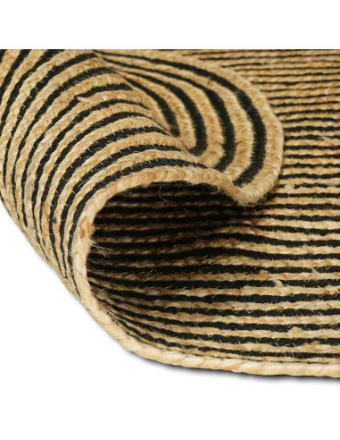 Tappeto Naturale e Nero 205 x 305 cm Juta