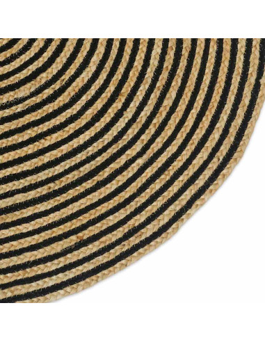 Tappeto Naturale e Nero 205 x 305 cm Juta