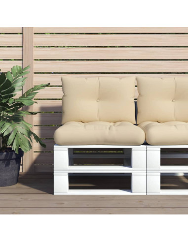Cuscini per Pallet 2 pz Beige in Tessuto