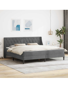 Struttura letto con materasso 2 pcs Grigio scuro Velluto