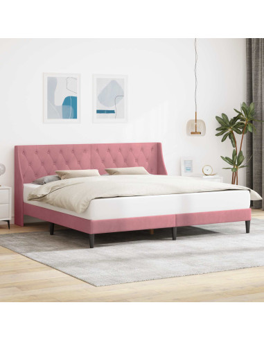 Struttura del letto con testiera Rosa 180 x 200 cm Velluto