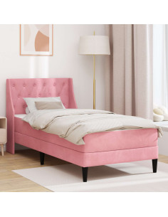 Struttura letto con materasso con testiera 2 pcs Rosa Velluto