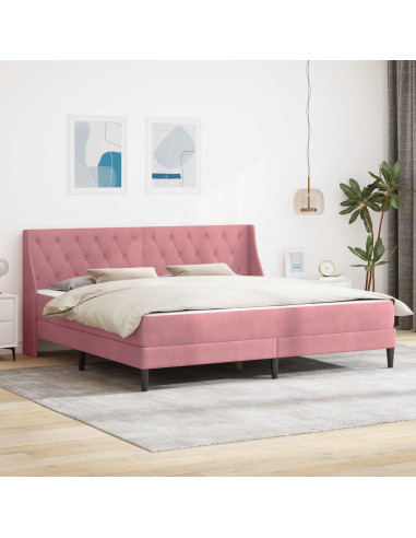 Struttura letto con materasso con testiera 2 pcs Rosa Velluto