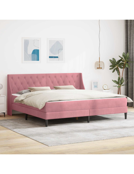 Struttura letto con materasso con testiera 2 pcs Rosa Velluto