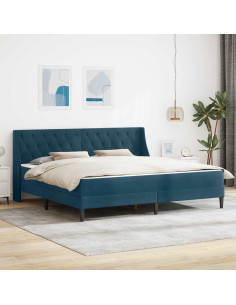 Struttura letto con materasso con testiera 2 pcs Blu Velluto