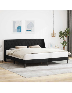 Struttura del letto con testiera Nero 180 x 200 cm Velluto