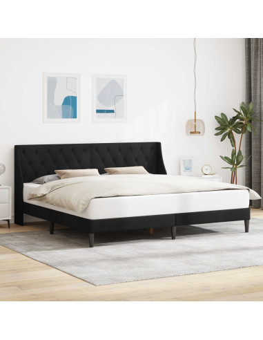 Struttura del letto con testiera Nero 180 x 200 cm Velluto