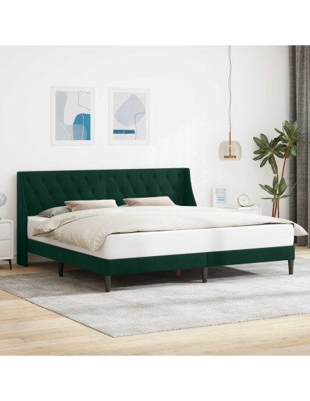 Struttura del letto Verde Scuro 200 x 200 cm Velluto