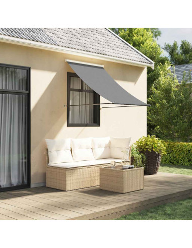 Tenda da Sole Retrattile Antracite 100x150 cm Tessuto e Acciaio