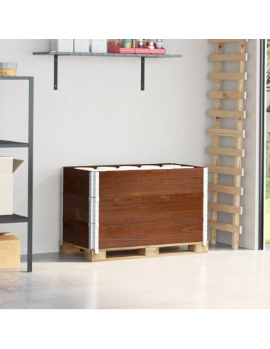 Paretali per Pallet 3pz Marroni 100x50cm Legno Massello di Pino