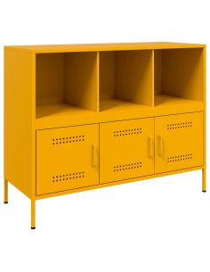 Credenza Giallo Senape 100,5x39x79 cm in Acciaio 2