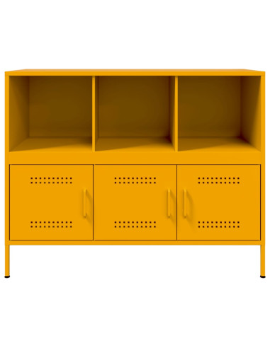 Credenza Giallo Senape 100,5x39x79 cm in Acciaio