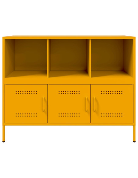Credenza Giallo Senape 100,5x39x79 cm in Acciaio