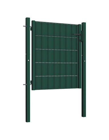Cancello per Recinzione in PVC e Acciaio 100x81 cm Verde