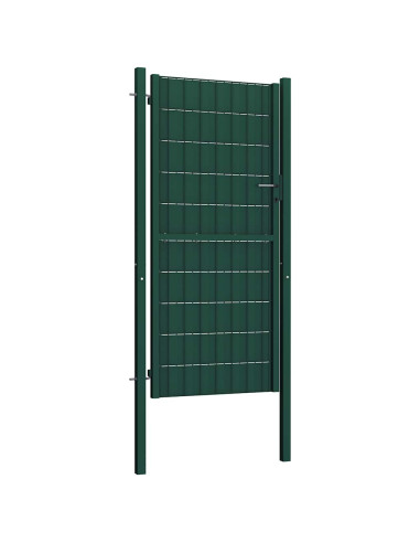 Cancello per Recinzione in PVC e Acciaio 100x204 cm Verde