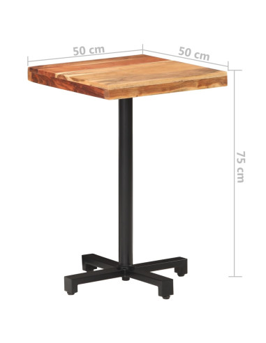 Tavolino da Bistrot Quadrato 50x50x75 cm in Massello di Acacia