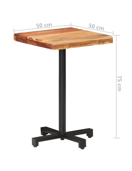 Tavolino da Bistrot Quadrato 50x50x75 cm in Massello di Acacia