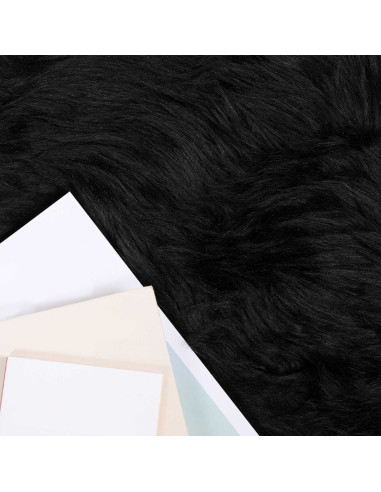 Tappeto Pecora Tafalla Nero Ø 120 cm Poliestere
