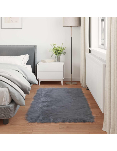 Tappeto Pecora Tafalla Antracite 80 x 150 cm Poliestere