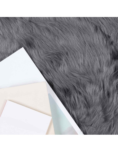 Tappeto Pecora Tafalla Antracite 120 x 120 cm Poliestere