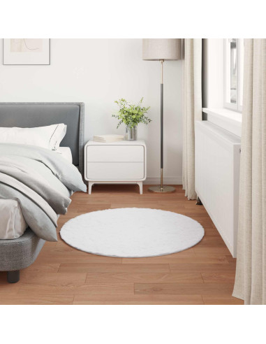 Tappeto in Pelliccia Sintetica di Coniglio Olite Bianco Ø 80 cm
