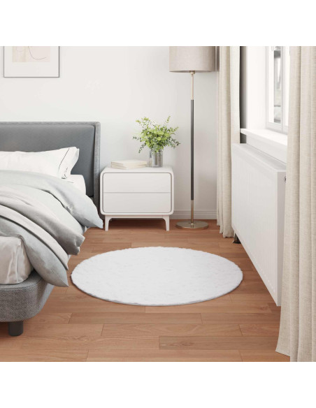 Tappeto in Pelliccia Sintetica di Coniglio Olite Bianco Ø 80 cm