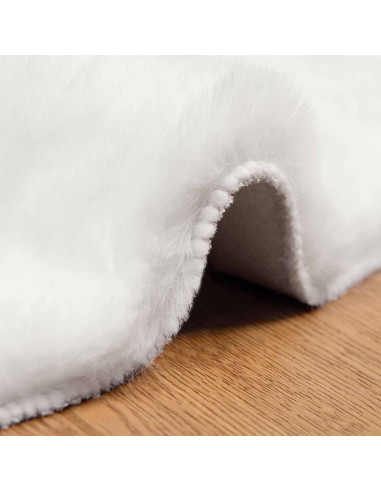 Tappeto in Pelliccia Sintetica di Coniglio Olite Bianco Ø 80 cm