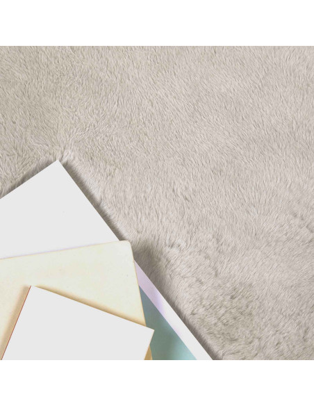 Tappeto in Pelliccia Sintetica di Coniglio Olite Beige