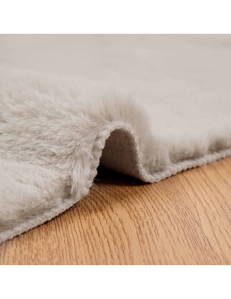 Tappeto in Pelliccia Sintetica di Coniglio Olite Beige