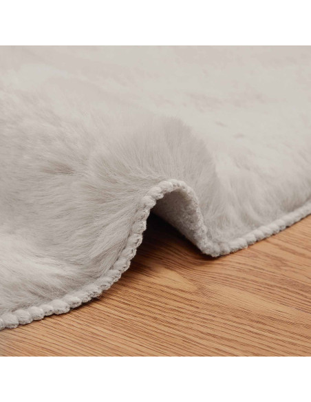 Tappeto in Pelliccia Sintetica di Coniglio Olite Beige Ø 120 cm