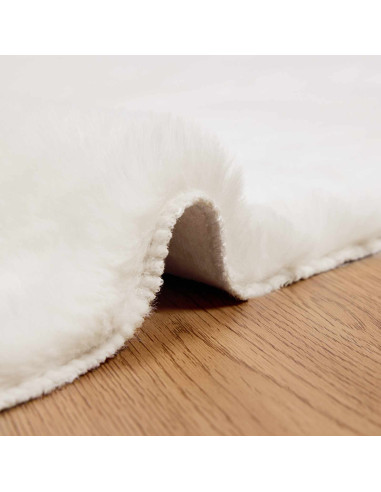 Tappeto in Pelliccia Sintetica di Coniglio Olite Crema