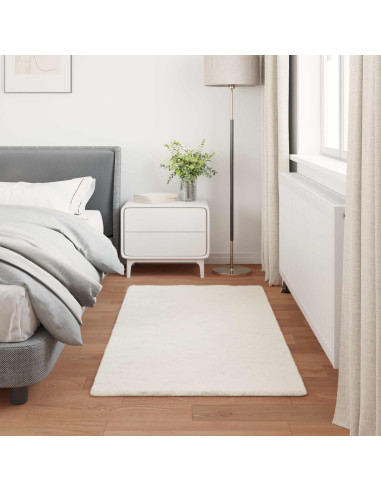 Tappeto in Pelliccia Sintetica di Coniglio Olite Crema