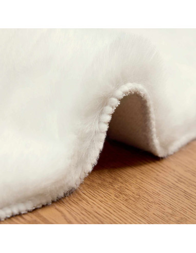 Tappeto in Pelliccia Sintetica di Coniglio Olite Crema Ø 80 cm
