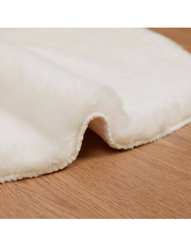 Tappeto in Pelliccia Sintetica di Coniglio Olite Crema