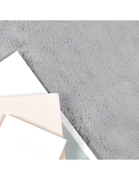 Tappeto in Pelliccia Sintetica di Coniglio Olite Grigio Ø 80 cm