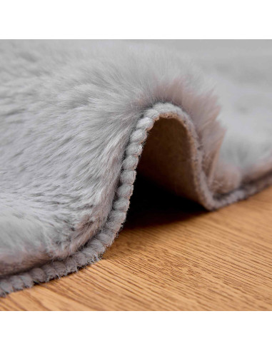 Tappeto in Pelliccia Sintetica di Coniglio Olite Grigio Ø 80 cm
