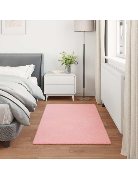 Tappeto in Pelliccia Sintetica di Coniglio Olite Rosa